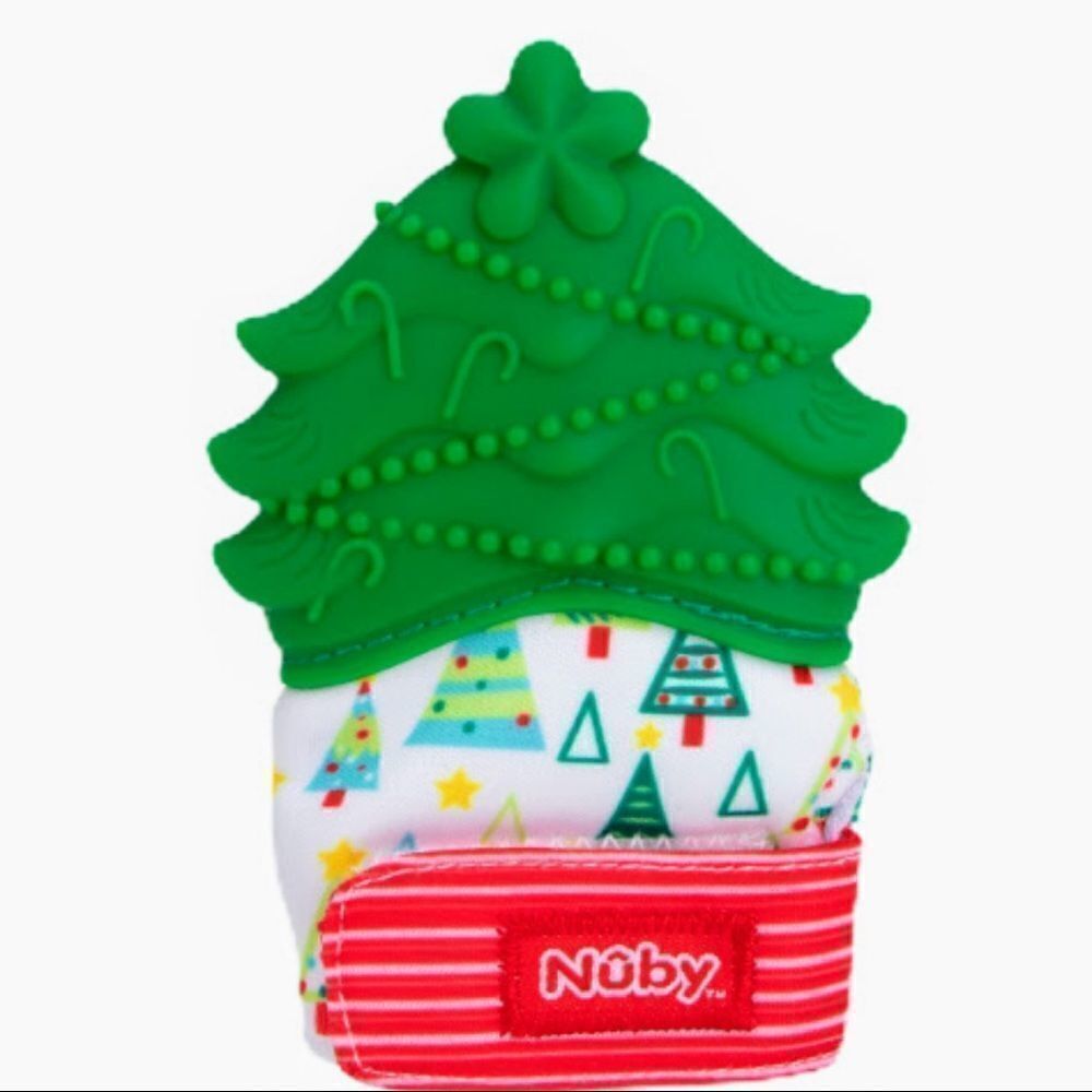 Nwt NIB NUBY CHRISTMAS TREE TEETHING MITTEN